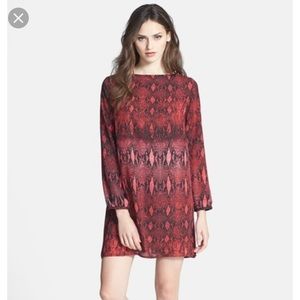 BB Dakota Snakeskin Print Chiffon Dress